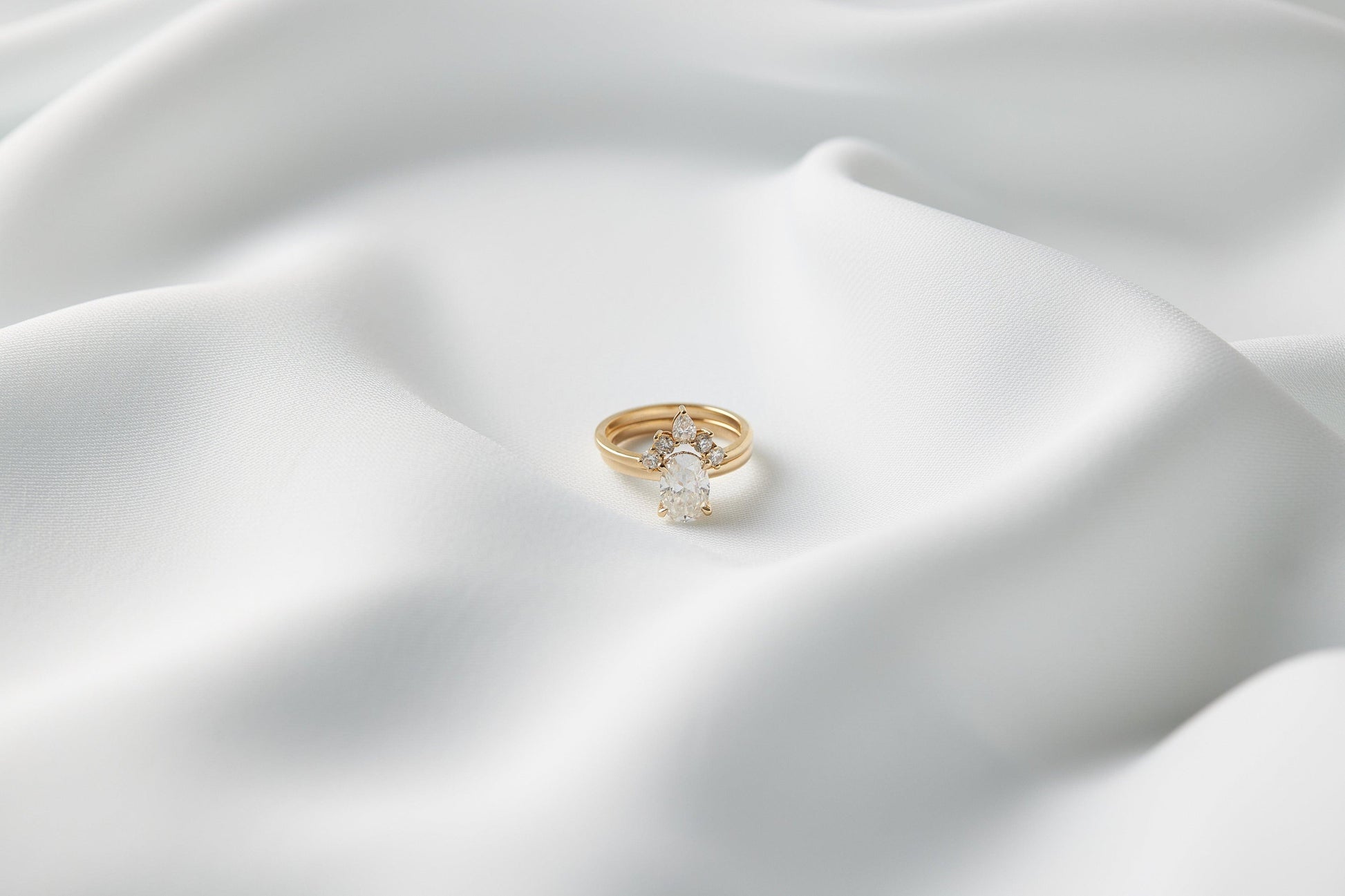 Oval Hidden Halo Moissanite Engagement Ring - Ready to Ship - Moissanite Engagement Rings