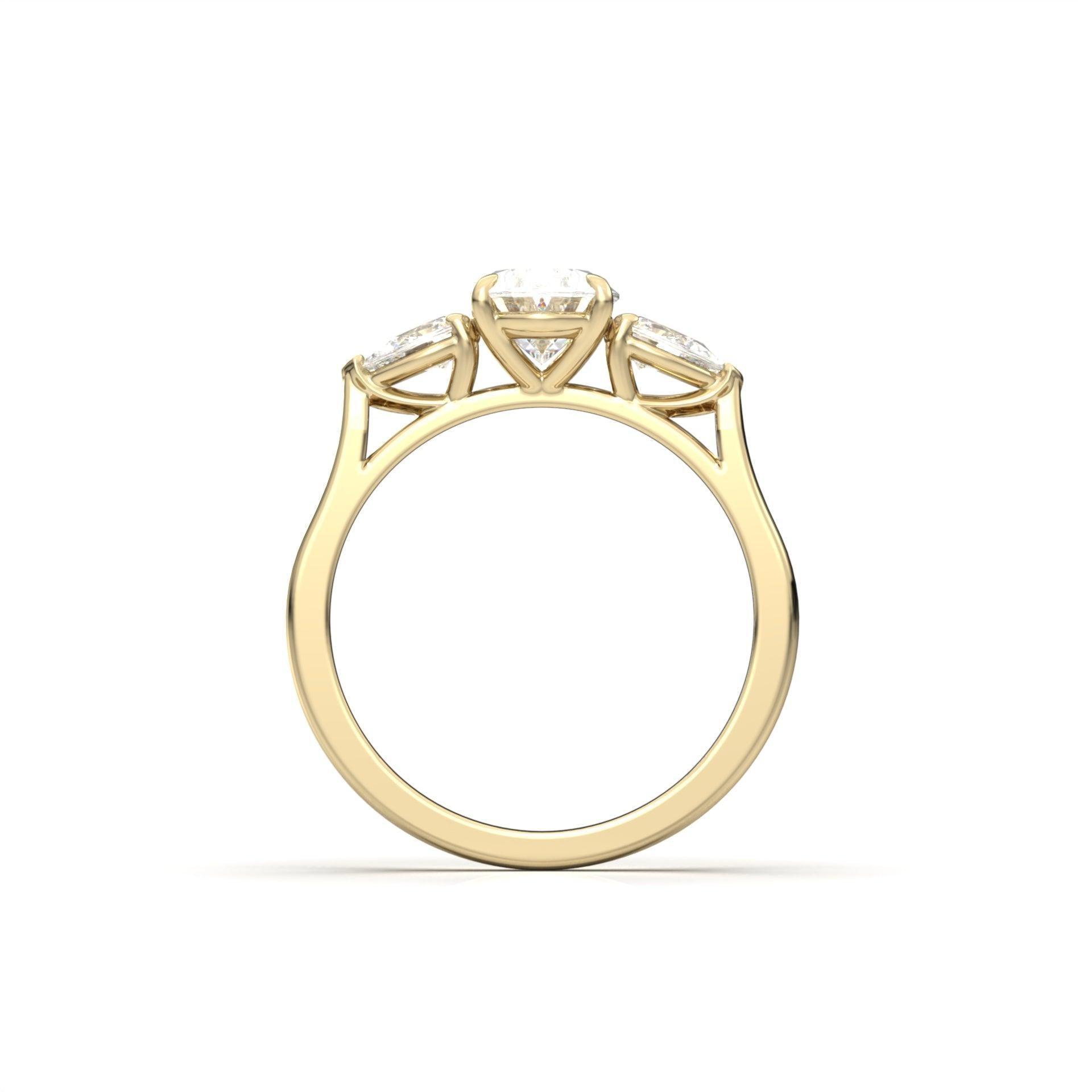 Oval Leaf Setting Moissanite Engagement Ring - Moissanite Engagement Rings