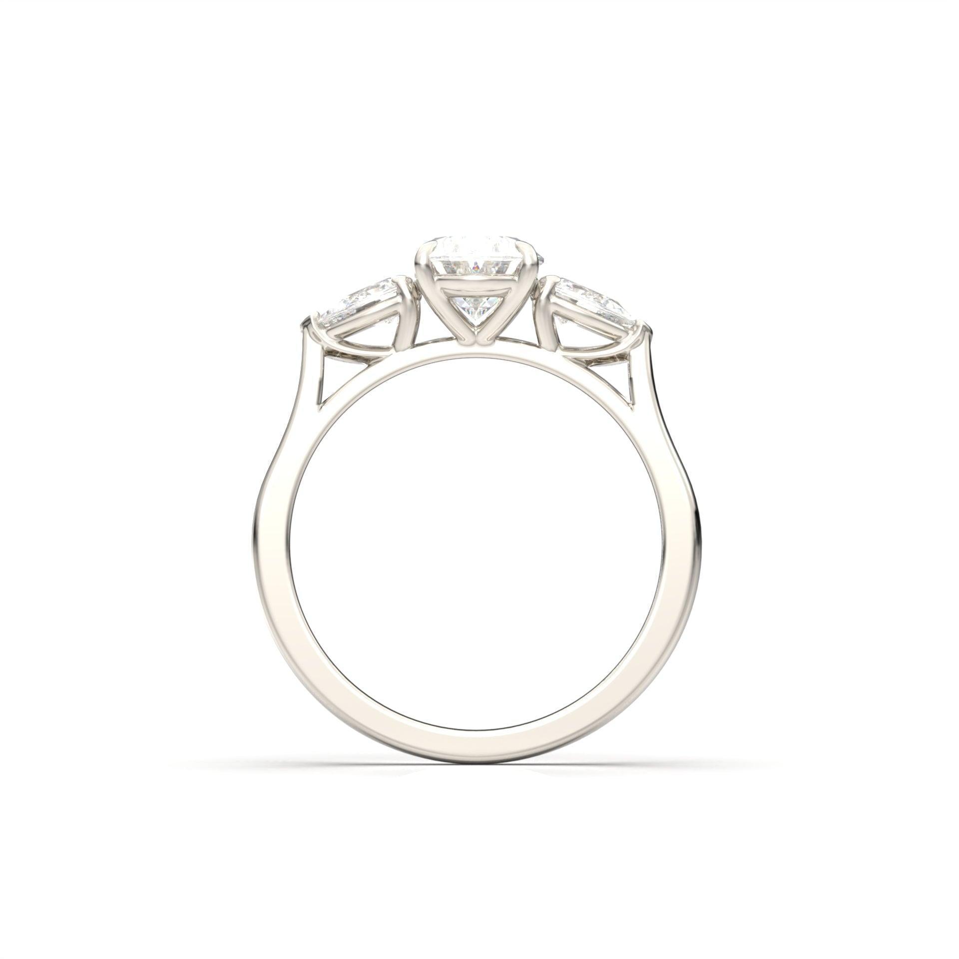 Oval Leaf Setting Moissanite Engagement Ring - Moissanite Engagement Rings