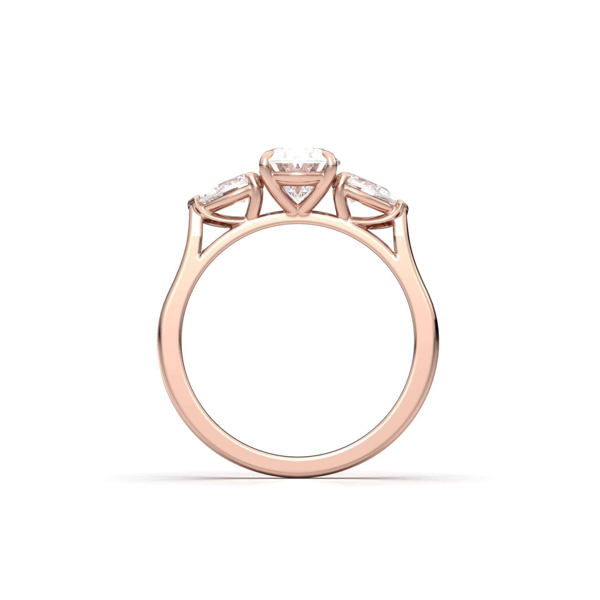 Oval Leaf Setting Moissanite Engagement Ring - Moissanite Engagement Rings