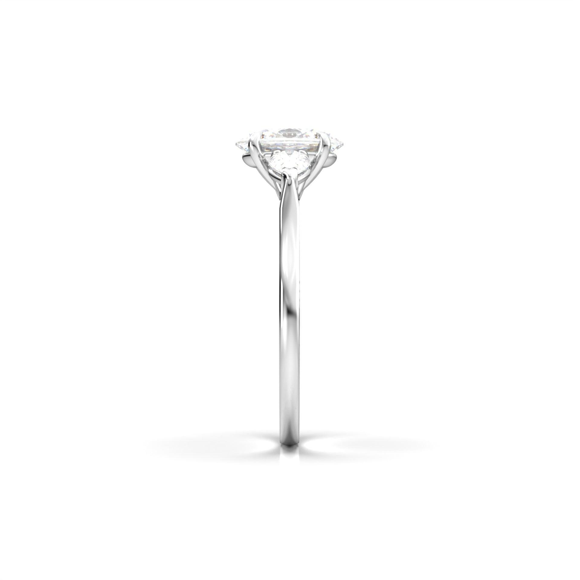 Oval Leaf Setting Moissanite Engagement Ring - Moissanite Engagement Rings