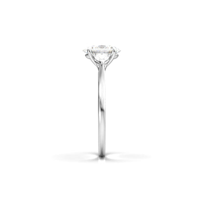 Oval Leaf Setting Moissanite Engagement Ring - Moissanite Engagement Rings