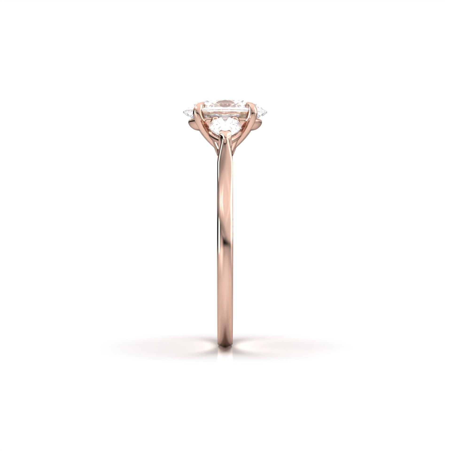 Oval Leaf Setting Moissanite Engagement Ring - Moissanite Engagement Rings