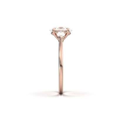 Oval Leaf Setting Moissanite Engagement Ring - Moissanite Engagement Rings