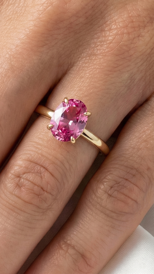 Oval Solitaire Pink Diamond Engagement Ring