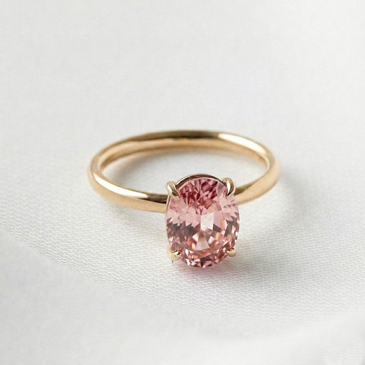 Oval Solitaire Pink Diamond Engagement Ring