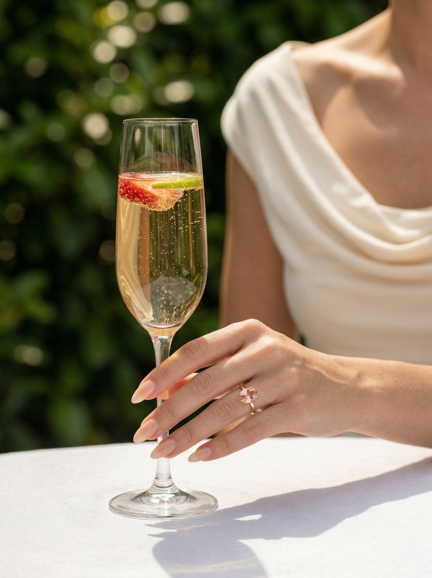 Oval Solitaire Pink Diamond Engagement Ring - Moissanite Engagement Rings