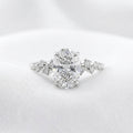 Frankie — Oval Side Stone Moissanite Engagement Ring
