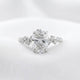 Oval Side Stone Moissanite Engagement Ring - Moissanite Engagement Rings