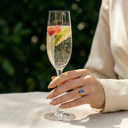 Oval Solitaire Blue Diamond Engagement Ring - Moissanite Engagement Rings