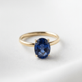 Aurora — Oval Solitaire Blue Diamond Engagement Ring