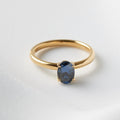 Aurora — Oval Solitaire Blue Moissanite Engagement Ring - Ready To Ship