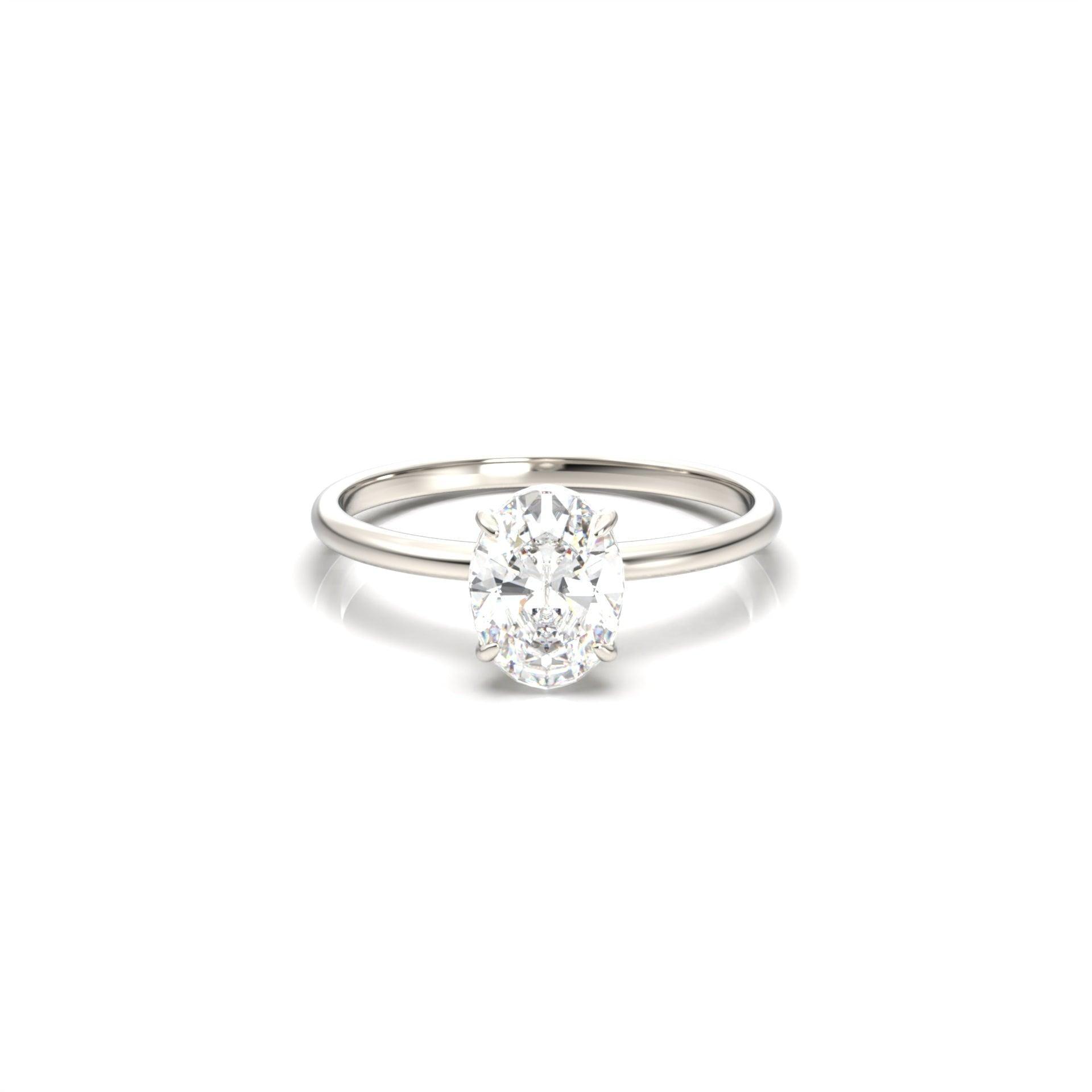 Oval Solitaire Diamond Engagement Ring - Moissanite Engagement Rings