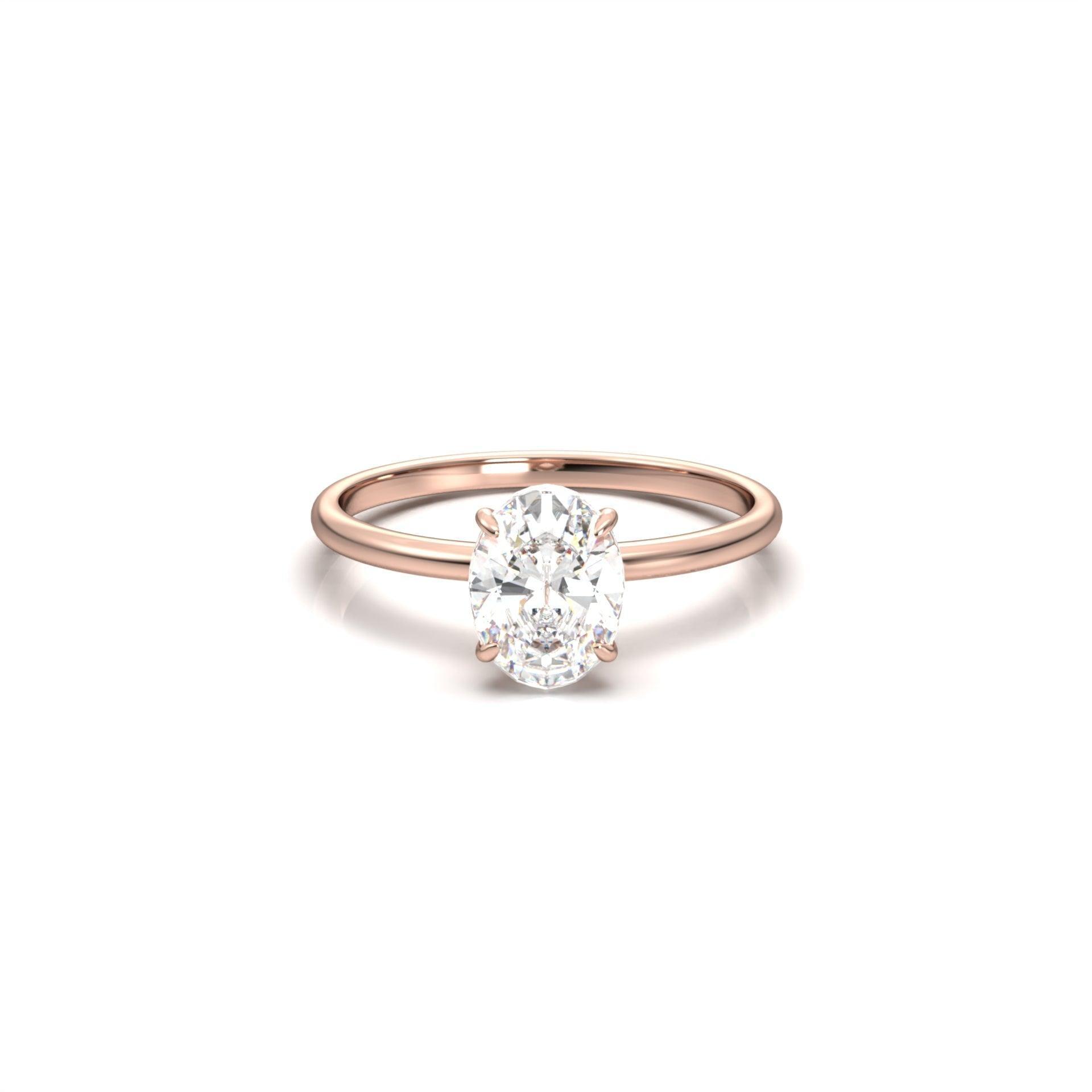 Oval Solitaire Diamond Engagement Ring - Moissanite Engagement Rings