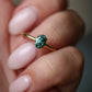 Oval Solitaire Emerald Colour Moissanite Engagement Ring - Moissanite Engagement Rings