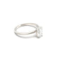 moissanite, oval solitaire, platinum band, side view, engagement ring | Moissanite Engagement Rings 