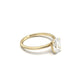 moissanite, oval solitaire, gold band, side view, engagement ring | Moissanite Engagement Rings 