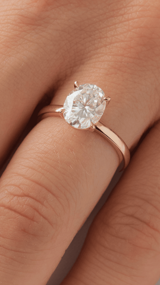 Oval Solitaire Diamond Engagement Ring