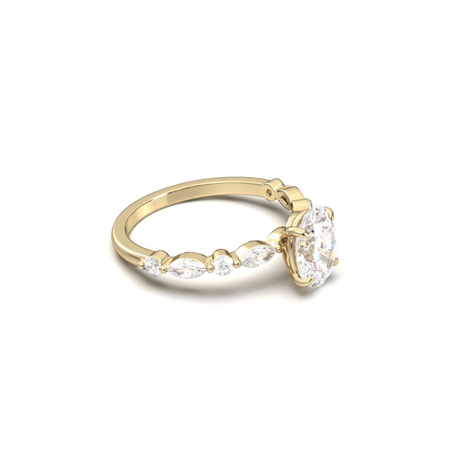 Oval With Accent Stones - moissaniteengagementrings