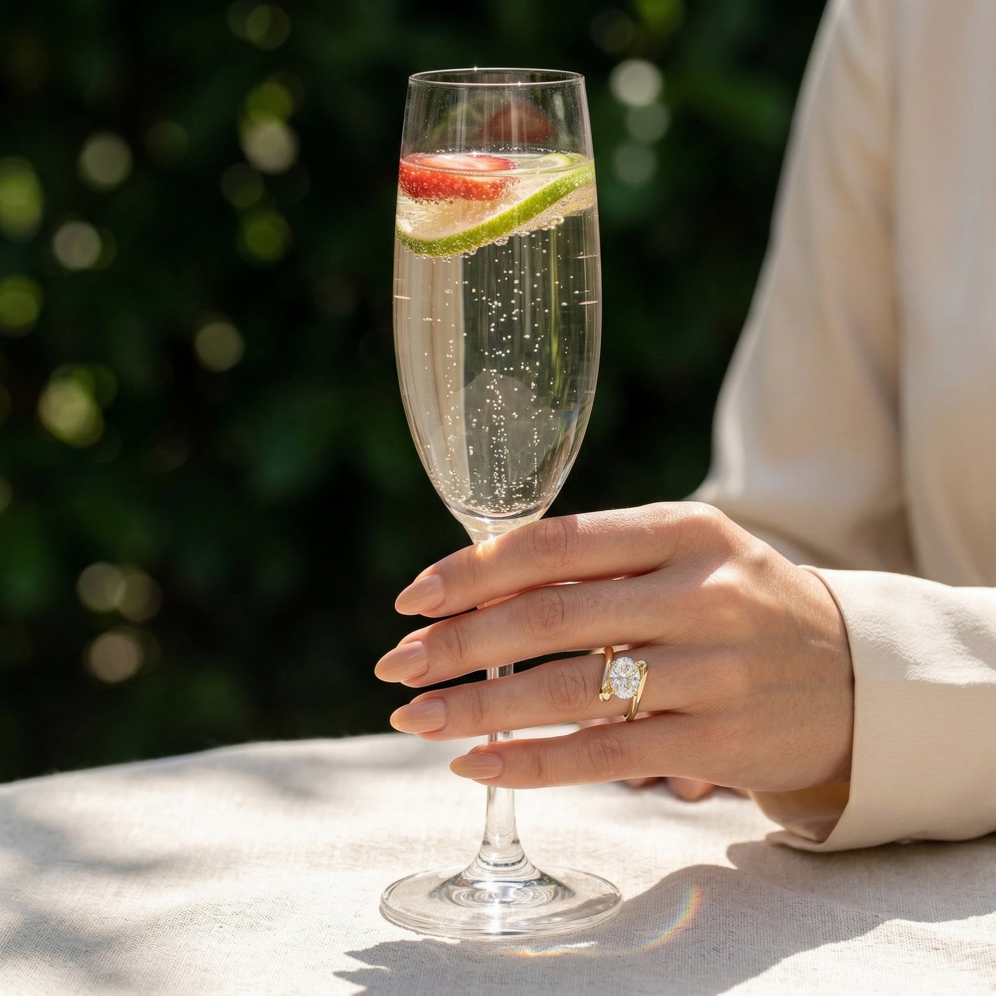 Oval Solitaire with Crossover Band Moissanite Engagement Ring - Moissanite Engagement Rings