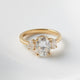 Oval Trilogy Oval Setting Diamond Engagement Ring - Moissanite Engagement Rings