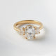 Oval Trilogy Oval Setting Moissanite Engagement Ring - Moissanite Engagement Rings