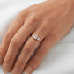 Oval Trilogy Round Setting Moissanite Engagement Ring - Moissanite Engagement Rings