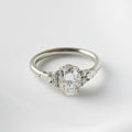 Juniper — Oval Trio Accent Stones Moissanite Engagement Ring - Ready To Ship