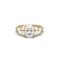 Oval Triple Marquise Accent Stones Diamond Engagement Ring - Moissanite Engagement Rings