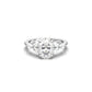 Oval Triple Marquise Accent Stones Diamond Engagement Ring - Moissanite Engagement Rings