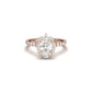 Oval With Pronged Halo And Pavé Diamond Ring - Moissanite Engagement Rings