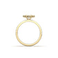 Oval With Pronged Halo And Pavé Diamond Ring - Moissanite Engagement Rings