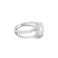 Oval With Pronged Halo And Pavé Diamond Ring - Moissanite Engagement Rings