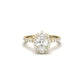 Oval With Pronged Halo And Pavé Diamond Ring - Moissanite Engagement Rings