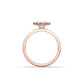 Oval With Pronged Halo And Pavé Diamond Ring - Moissanite Engagement Rings