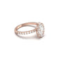 Oval With Pronged Halo And Pavé Diamond Ring - Moissanite Engagement Rings