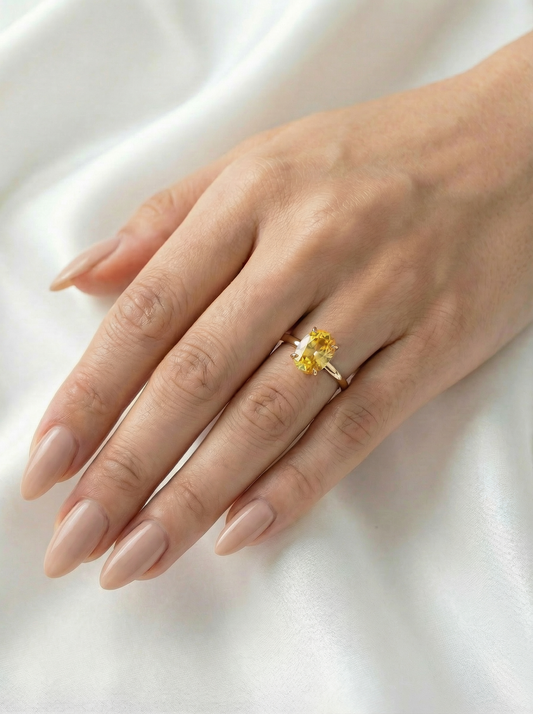 Oval Solitaire Yellow Diamond Engagement Ring