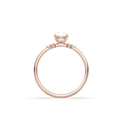 Pear Accent Stones Diamond Engagement Ring - Moissanite Engagement Rings