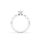 Pear Accent Stones Moissanite Engagement Ring - Moissanite Engagement Rings