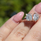 Pear & Emerald Two-Stone Moissanite Engagement Ring - Moissanite Engagement Rings