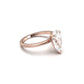 moissanite, pear solitaire, rose gold band, side view, engagement ring | Moissanite Engagement Rings 