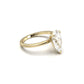 moissanite, pear solitaire, gold band, side view, engagement ring | Moissanite Engagement Rings 
