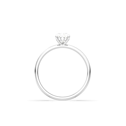 Pear Hidden Halo Diamond Engagement Ring - Moissanite Engagement Rings
