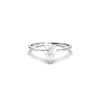 Pear Hidden Halo Diamond Engagement Ring - Moissanite Engagement Rings