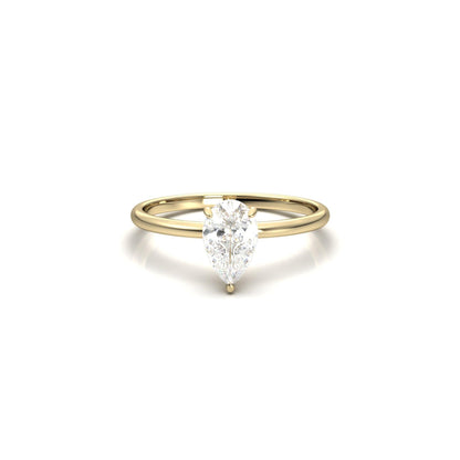Pear Hidden Halo Moissanite Engagement Ring - Moissanite Engagement Rings