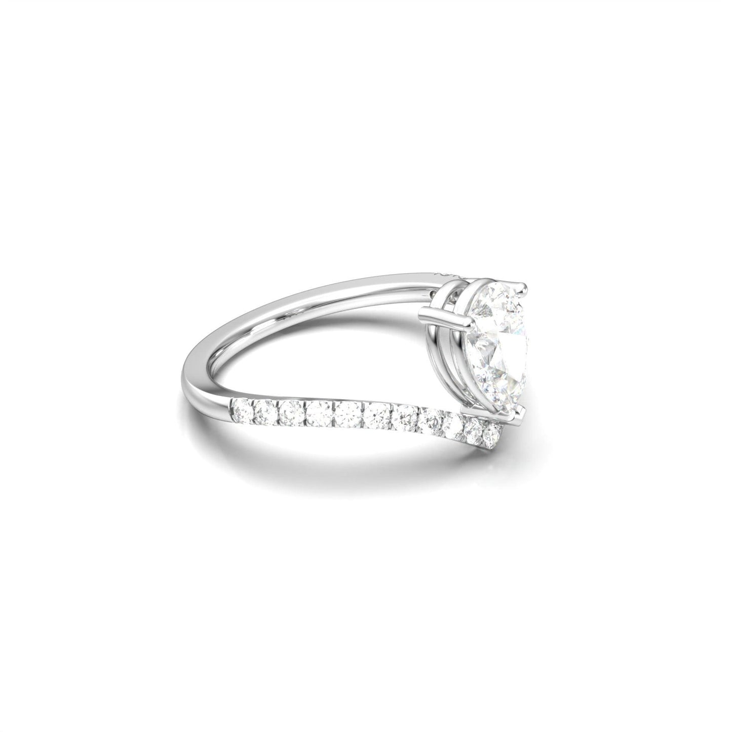 Pear Shaped Moissanite With Curved Band - moissaniteengagementrings