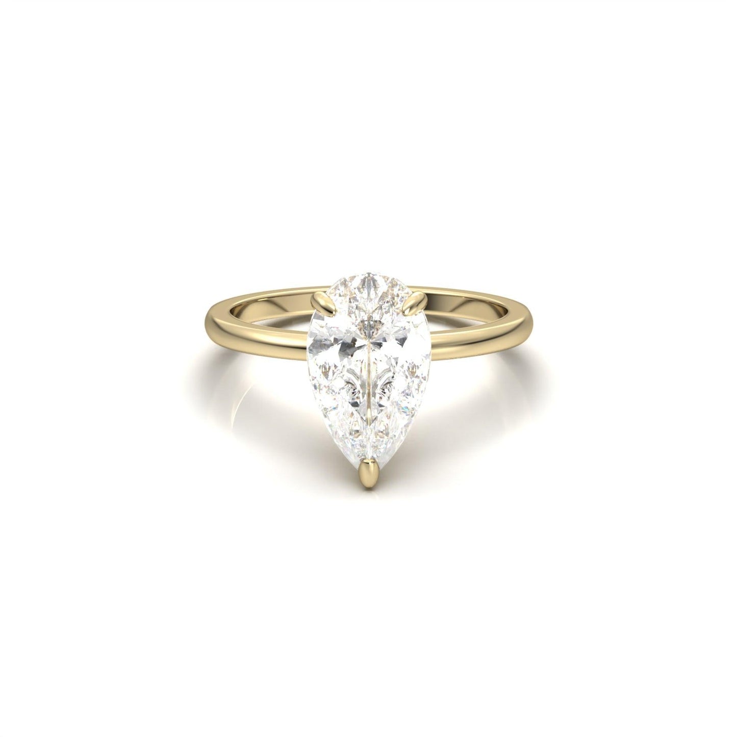 Pear Solitaire 3 Claw Moissanite Engagement Ring - moissaniteengagementrings