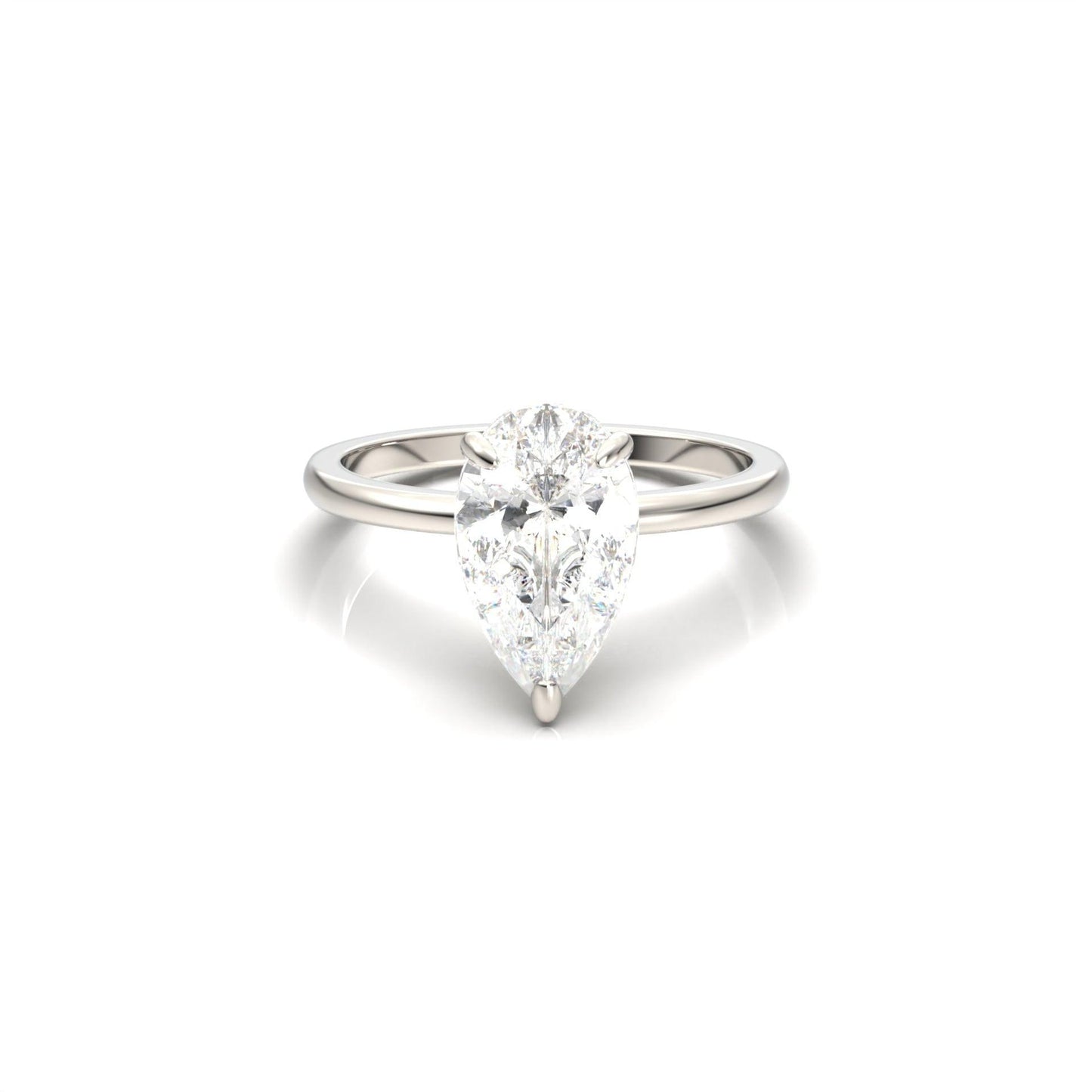 Pear Solitaire 3 Claw Moissanite Engagement Ring - moissaniteengagementrings