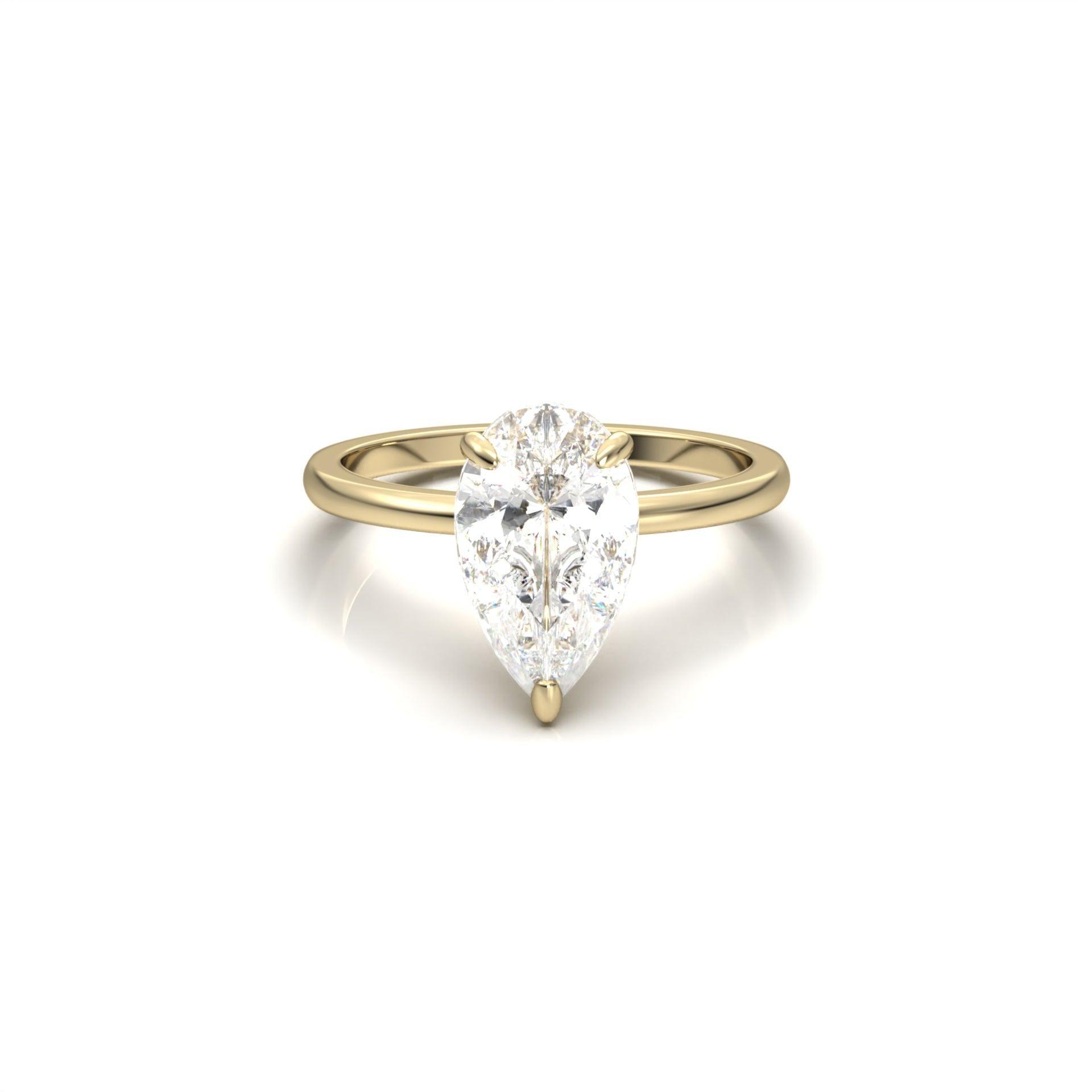 Pear Solitaire 3 Claw - moissaniteengagementrings