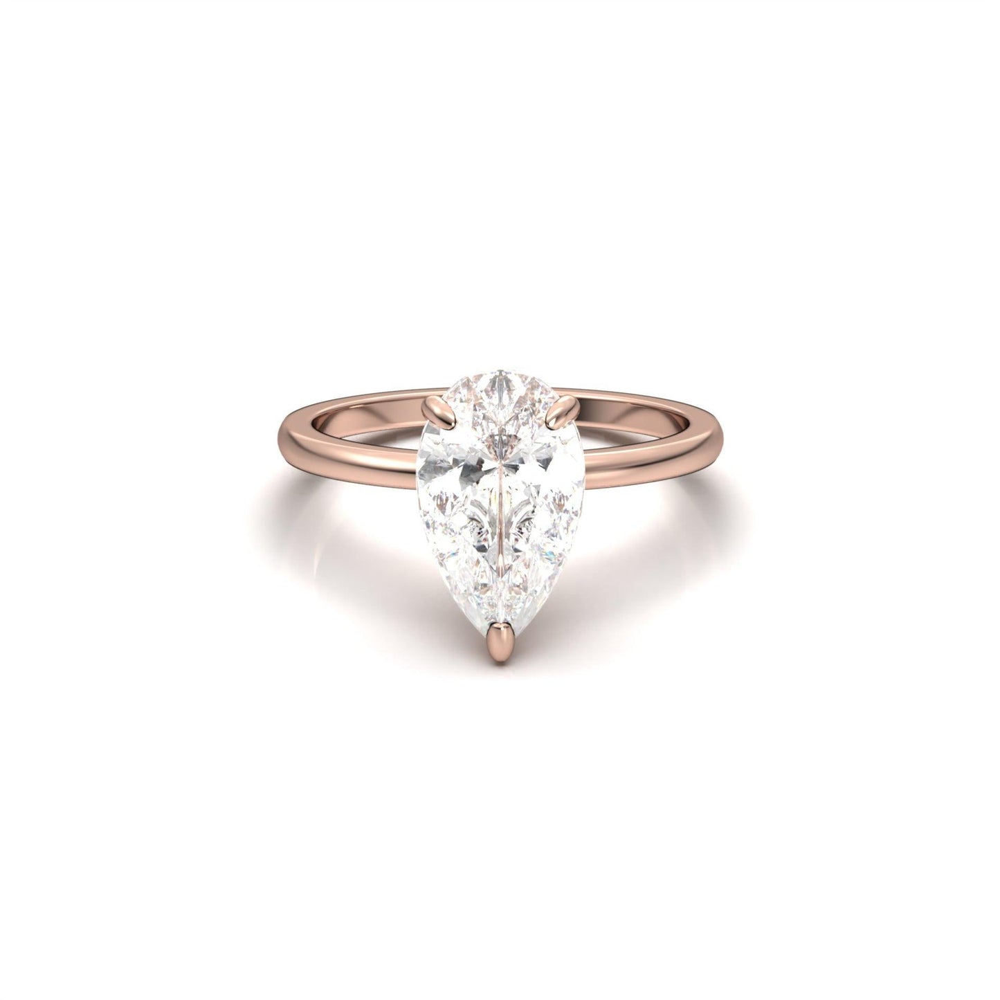 Pear Solitaire 3 Claw - moissaniteengagementrings